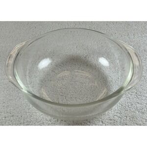 Vintage Pyrex Clear Ovenware 1.5L Bowl #023 USA 8" Diameter Double Handle
